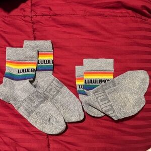 lululemon athletica Gray Socks with Multicolor Stripe